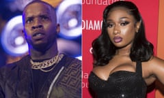 FILE - This combination photo shows Tory Lanez performing at HOT 97 Summer Jam 2019 in East Rutherford, N.J. on June 2, 2019, left, and Megan Thee Stallion attending the 5th annual Diamond Ball benefit gala in New York on Sept. 12, 2019. Lanez was briefly jailed Tuesday, April 5, 2022, after a judge said he had violated a protective order in a felony assault case in which he is charged with shooting rapper Megan Thee Stallion in the feet. (Photos by Scott Roth, left, Charles Sykes/Invision/AP)