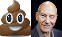 Composite of a poo emoji and Patrick Stewart