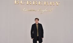 Brooklyn Beckham wearing Burberry attends the Burberry Menswear January 2016 Show