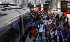 Commuters in Waterloo station