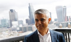 Mayor of London Sadiq Khan visits a new viewing platform during the unveiling of the New Tate Modern in London.