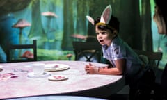 The Mad Hatter’s Tea Party room at the Wonderland exhibition in Melbourne at Acmi