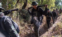 Fighters from the Karenni Nationalities Defence Force, one of the many rebel groups in Myanmar.