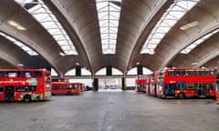 general view of bus garage.