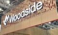Woodside's logo at a gas industry show