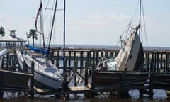 Boats are pictured ashore following Hurricane Michael in Port St. Joe, Florida, U.S., October 11, 2018. REUTERS/Carlo Allegri