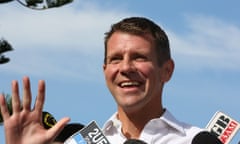 NSW Premier Mike Baird talks to the media in Manly