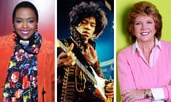 (L-R) Lauryn Hill and Jimi Hendrix and Cilla Black.