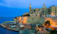 Malta, Valletta, skyline with St. Paul's Anglican Cathedral and Carmelite Church<br>D1CYB0 Malta, Valletta, skyline with St. Paul's Anglican Cathedral and Carmelite Church