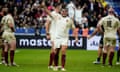 Jamie George of England celebrates after the win that sees England finish third.