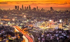 Los Angeles, California, USA downtown skyline at dawn.<br>EFCXDH Los Angeles, California, USA downtown skyline at dawn.