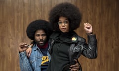 John David Washington and Laura Harrier in BlacKkKlansman