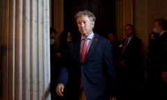 U.S. Senate Continues Debate On Infrastructure Bill<br>WASHINGTON, DC - AUGUST 05: Sen. Rand Paul (R-KY) departs from a luncheon with Senate Republicans in the U.S. Capitol building on August 05, 2021 in Washington, DC. The Senate continues to vote on amendments for the legislative text of the $1 trillion infrastructure bill, which aims to fund improvements to roads, bridges, dams, climate resiliency and broadband internet. (Photo by Anna Moneymaker/Getty Images)