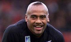 New Zealand v Tonga, Britain - 3 Oct 1999<br>Mandatory Credit: Photo by Huw Evans/REX Shutterstock (5389283e)
Two try hero Jonah Lomu raises a smile during the game.
New Zealand v Tonga, Britain - 3 Oct 1999