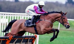 Harry Cobden rides Bravemansgame to victory at Newbury.