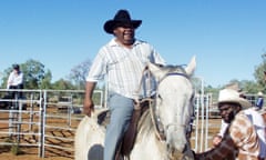 John Ah Kit at a horse skills training facility at Lajamanu in the Northern Territory in 2002