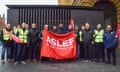 Aslef picket outside Kings Cross station