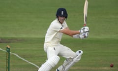 Joe Denly hits out during day one of the three-day practice match between South Africa A and England.