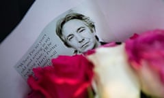 Floral tributes to British actor Alan Rickman