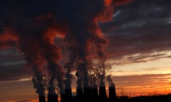 Sunset over Drax power station in North Yorkshire