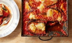 Thomasina Miers’ parmigiana di melanzane with spinach and ricotta.