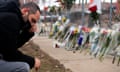 US-SHOOTING-CRIME<br>People pay their respects on March 23, 2021 to the ten victims of a mass shooting at a King Soopers grocery store in Boulder, Colorado. - Colorado police on Tuesday said a 21-year-old man has been charged with 10 counts of murder, a day after a mass shooting at a grocery store in the city of Boulder. "This suspect has been identified as Ahmad Alissa, 21," Boulder Police Chief Maris Herold told a news conference. (Photo by Jason Connolly / AFP) (Photo by JASON CONNOLLY/AFP via Getty Images)