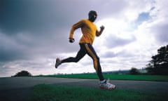 Man running in park