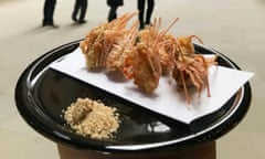 Koya’s crispy prawn heads with sesame salt.