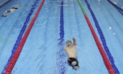 Disabled people swimming