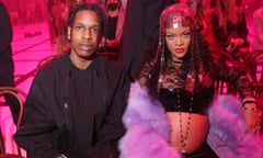 BESTPIX: Gucci - Front Row - Milan Fashion Week Exquisite Gucci<br>MILAN, ITALY - FEBRUARY 25: Asap Rocky and Rihanna are seen at the Gucci show during Milan Fashion Week Fall/Winter 2022/23 on February 25, 2022 in Milan, Italy. (Photo by Victor Boyko/Getty Images for Gucci)