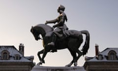 The sun rises over the snow-covered statue of Joan of Arc in Orleans in 2018, but when was she captured?