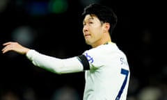 Tottenham’s Son Heung-min during Sunday’s game at home to West Ham.