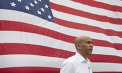 2020 Democratic Presidential Candidates Speak At The Polk County Steak Fry<br>Senator Cory Booker, a Democrat from New Jersey and 2020 presidential candidate, walks towards the stage before speaking at the Polk County Steak Fry in Des Moines, Iowa.