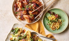 Soy chicken wings and spring onion noodles
Photography and prop styling: Kate Whitaker
Food styling: Bianca Nice
Uyen Luu Budget Recipes
Observer Food Monthly
OFM July 2022