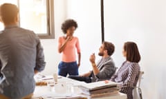 Business people discussing in board room