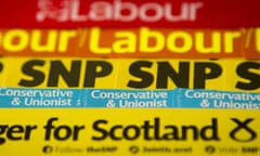 SNP, Scottish Labour and Scottish Conservative campaign material