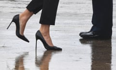 A woman wearing high heels.