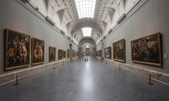 View of an empty gallery at El Prado Museum in Madrid, Spain, Thursday, March 12, 2020. The spread of the new coronavirus continues disrupting normal life in parts of Spain, and it’s also affecting sports, cultural and all sorts of leisure events after the government imposed a ban on gatherings of more than 1,000 people and to cut to a third the maximum audience of all venues holding indoor sports or cultural events. Exhibitions, conferences, sports centers and museums are closing in Madrid, including the Spanish capital’s Prado Museum for the first time in eight decades. The museum, which hosts works by Francisco de Goya and Diego de Velazquez, among other Spanish and European artists, was forced to shut down last during the Spanish Civil War (1936-39). The vast majority of people recover from the new coronavirus. According to the World Health Organization, most people recover in about two to six weeks, depending on the severity of the illness. (AP Photo/Bernat Armangue)