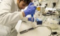 A technician at Oxford Nanopore sequences genes in the laboratory