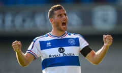 Tomer Hemed celebrates after his goal gave QPR a 1-0 win against Wigan and their first points of the season