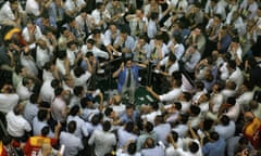 Brazil’s stock traders negotiating at the future dollar pit at the Mercantile &amp; Futures Exchange (BM&F), in Sao Paulo, Brazil in August 2007.