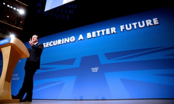 Thomond.  BIRMINGHAM, 1ST OCTOBER 2014 - Prime minister David Cameron delivering his speech to the annual Conservative party conference in Birmingham before being joined on stage by his wife Samantha.