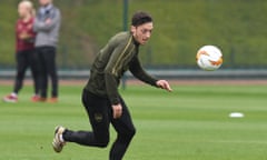 Arsenal Training and Press Conference<br>ST ALBANS, ENGLAND - MAY 01: Mesut Ozil of Arsenal during a training session at London Colney on May 01, 2019 in St Albans, England. (Photo by Stuart MacFarlane/Arsenal FC via Getty Images)