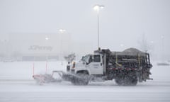 A snow plow truck on Friday morning