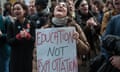 University Staff March For Education To The City<br>LONDON, ENGLAND - FEBRUARY 26: Striking members of the UCU Trade union march to the City of London on February 26, 2020 in London, England. Members of the UCU Trade Union are participating in a number of national strikes over pay and conditions. (Photo by Guy Smallman/Getty images)