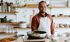 Nige preparing his dishes for his All Together Now meal kit