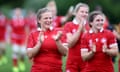 Emily Tuttosi and teammates salute the crowd after Canada’s quarter-final victory over the USA