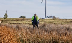 Farmer and environmentalist Neville Oddie beside a dam whose bank has been revegetated after withdrawing livetock from the paddock