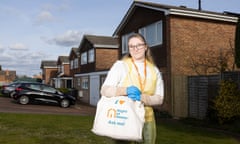 Agency care worker Chevonne Baker standing in a residential street.