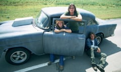 From left, Laurie Bird, James Taylor and Dennis Wilson in Monte Hellman’s film Two-Lane Blacktop, 1971.